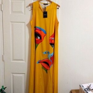 NWT Koan Daily Abstract Face Print Dress Size XL
